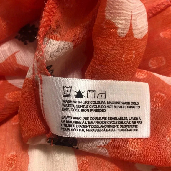 3/$25 ❥ Alfred Sung Sheer  Floral Sleeveless Top Orange XXL - Picture 5 of 5